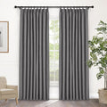 Macochico Pinch Pleated Full Blackout Curtains for Bedroom Living Room Gray Linen Curtains Thermal Insulated and Noise Reducing Window Panels with Tieback Shabby Chic Decor 84”Wx84”L 1 Panel