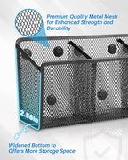 VICNOVA Magnetic Pencil Holder - Metal Pen Holder with Strong Magnets - Storage Basket Organizer for Whiteboard, Refrigerator, Locker Accessories