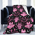 Pink Bat Throw Blanket Soft Fleece Blanket Men Women Gift for Kids Boys Girls for Party Couch Sofa Bed Deco Blankets 60"x50"