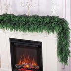 Hananona 6 FT Artificial Cedar Garlands, Real Touch Winter Cedar Cypress Garland, Green Artificial Greenery Pine Garland for Table, Mantle, Wall, Indoor, Outdoor Christmas Decorations (1, 6 FT)