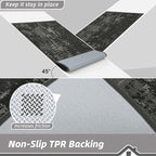 BEQHAUSE Dirt Trapper Door Mat 20"x32" Non-Slip Door Mats Washable Entryway Rugs Stain Resistant Doormat Absorbent Welcome Floor Mat for Front Back Door, Muddy Wet Shoes & Paws,Dark Grey