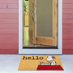 Gertmenian Peanuts Snoopy Coir Doormat - 2x3 Welcome Mat (2-Pack), Ideal for High Traffic Areas in Front Door, Garage, Entryway - Welcome, 80022