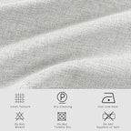 Macochico Greyish White 100% Blackout Linen Curtains 96 Inches Long Pinch Pleated Curtains for Bedroom Living Room Nursery Farmhouse Insulated Sound Reducing Drapery with Tieback 84”Wx96”L 1 Panel
