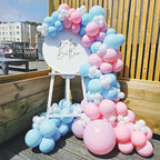 Pink and Blue Balloons 12 Inch Pastel Light Baby Blue Pink White Party Balloon with Confetti Latex Balloons for Gender Reveal Boy or Girl Princess Birthday Bridal Baby Shower Party Decorations