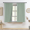 RAIN CITY Light Green Linen Blackout Curtains 63 Inch Long for Living Room,2 Panels Pinch Pleated Drape with Hooks Back Tab Boho Decor, Textured Full Black Out Curtains for Bedroom 50 x 63