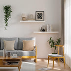 Floating Wood Shelves for Wall 36 Inches x 8”x 1.4” Shelf Floating Home Decor, Heavy Duty Shelf Hold 80 lbs, Wall Shelves for Bathroom Living Room Kitchen Bedroom Office - Set of 2 White