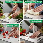 Titanium Cutting Boards for Kitchen [Set of 3], Double Sided Pure Titanium Cutting Board | Easy to Clean | Dishwasher Safe | Food-Grade Raw & Cooked Foods or Outdoor Camping Chopping Board