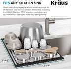 Kraus Multipurpose Over-Sink Roll-Up Dish Drying Rack, Colander and Trivet in Dark Grey, KRM-10DG