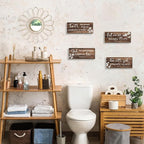 FENCORDAR 4 Pieces Brown Wall Decor Bible Verses Bathroom Decor Wooden Farmhouse Office Christian Wall Art Religious Art for Women Office Home Bedroom Living Room Decor(Brown 10x4)