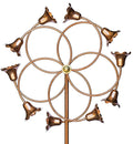 Stanwood Wind Sculpture: Kinetic Copper Dual Spinner - Tumbling Flowers