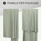 Sage Green Linen Curtains 108 Inches Long 2 Panel Set 100% Blackout Insulated Thermal Curtains for Summer Heat Blocking Light Green Drapes for Bedroom Living Room Sliding Door Rustic Country Farmhouse