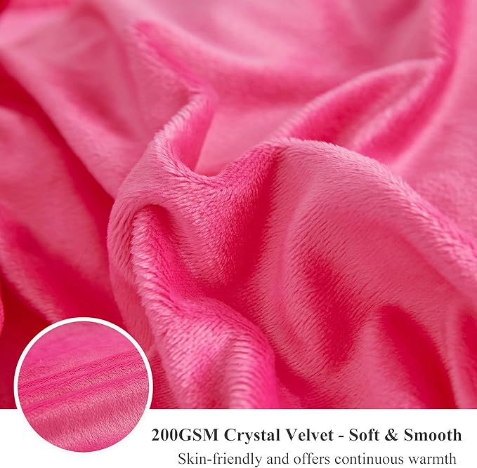 XeGe Luxury Faux Fur Blanket, Hot Pink Soft Big Fluffy Throw, Shaggy Plush Decorative Couch Throw, Cute Furry Fuzzy Bed Blanket for Bedroom Living Room, Hot Pink, 60x90