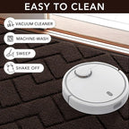 hicorfe Indoor Door Mat,Non Slip Door Mats,32"x48" Front Back Door Mat Rubber Backing,Absorbent Resist Dirt Entrance Inside Floor Mats for Entryway Washable Low-Profile(Coffee)