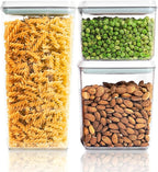 Pop Top Food Storage Containers, Leakproof Pantry Food Storage Containers, Kitchen Storage Containers with Lids Airtight 3-Piece - 3.5Qt/2.1Qt/1.3Qt