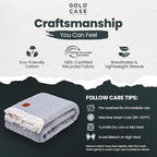 Gold Case Throw Blanket for Bed – 100% Recycled Turkish Cotton Bed Blanket – Decorative Throw Cotton Blankets for Living Room & Bedroom – Woven Twin Blankets - 71x90 - Grey