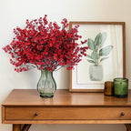 Sggvecsy 15 Pcs Babys Breath Artificial Flowers Gypsophila Bouquets Bulk Real Touch Fake Silk Flowers for Home Wedding DIY Floral Arrangement Kitchen Christmas Centerpiece Festival Decoration (Red)