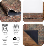 Keen Home Design 5x7 Rug - Machine Washable Area Rug with Non-Slip Backing, Ideal for Living Room, Dining Room, Bedroom - Vintage, Easy Clean, Durable, Low Pile Rug - (5' x 7')