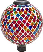 Sunnydaze 10-Inch Solar Gazing Ball for Garden - Glass Outdoor Gazing Globe - Summer Trellis - Set of 2