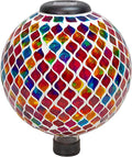 Sunnydaze 10-Inch Solar Gazing Ball for Garden - Glass Outdoor Gazing Globe - Summer Trellis