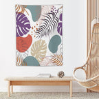 ICMOLYYENLO Tropical Green Leaves Tapestry, Exotic Leaves Beautiful Bedroom Wall Hanging, Floral Poster Blanket for Bedroom Living Room Dormitory Apartment 60x80 Inch