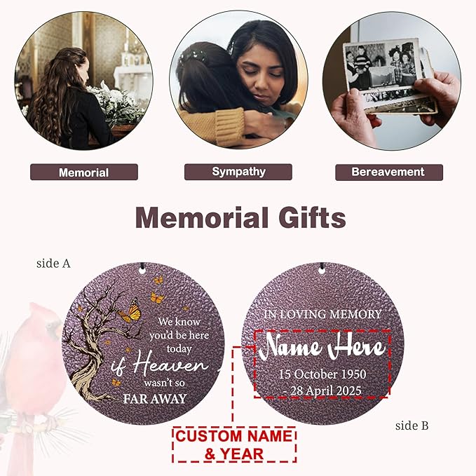 Cardinal Sympathy Wind Chimes Personalized, Windchimes in Memory of a Loved One/Mother, Sympathy Gifts Wind Chimes for Funeral Bereavement Condolences, Memorial Wind Chime