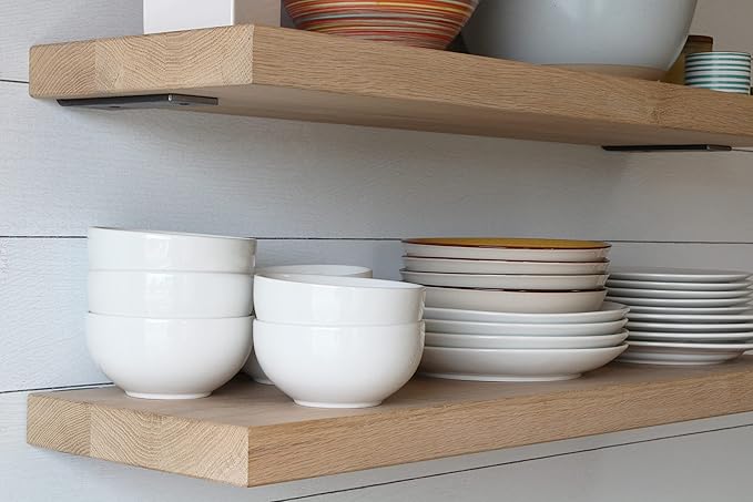 Urban Legacy Unfinished White Oak Deep Floating Shelves | Easy to Install Accent Modern Floating Shelves with Floating Shelf Brackets| Set of 2 (48" x 11" x 2")