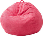 Hobestluk 2.5FT Bean Bag Chair Beanbags Small Bean Bag Chair with Filler Included Teardrop Bean Bag with Removable Cover for Bedroom Living Room (Small, Pink)