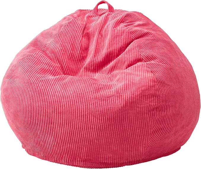 Hobestluk 2.5FT Bean Bag Chair Beanbags Small Bean Bag Chair with Filler Included Teardrop Bean Bag with Removable Cover for Bedroom Living Room (Small, Pink)
