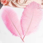THARAHT 12PCS Ostrich Feathers Natural Bulk 14-16Inch(35-40cm) for Wedding Party Centerpieces Easter Gatsby Flower Arrangement and Home Decorate Ostrich Feathers,Pink