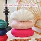 Ivory Seashell Throw Pillows, Shell Shaped Throw Pillows, 13 Inch Soft Home Decorative Pillow Plush Cushion for Bed Couch Living Sofa Room Decor Accent Throw Pillow