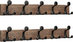 SKOLOO 24-Inch Wood Burnt Coat Rack Wall Mount with 5 Triple Hooks - Ideal for Family Entrances, Classrooms, and Pet Supplies Storage - Perfect Coat Hooks for Wall, Pack of 2