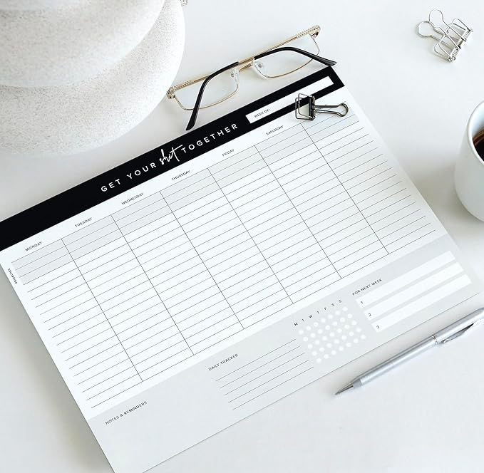 Get Your Stuff Together Weekly Work Planner - 8.5 x 11 Inch Undated Daily Planner with 52 Tear-Off Pages, Weekly To Do List Notepad for Effective Task Management, US Owned Busines