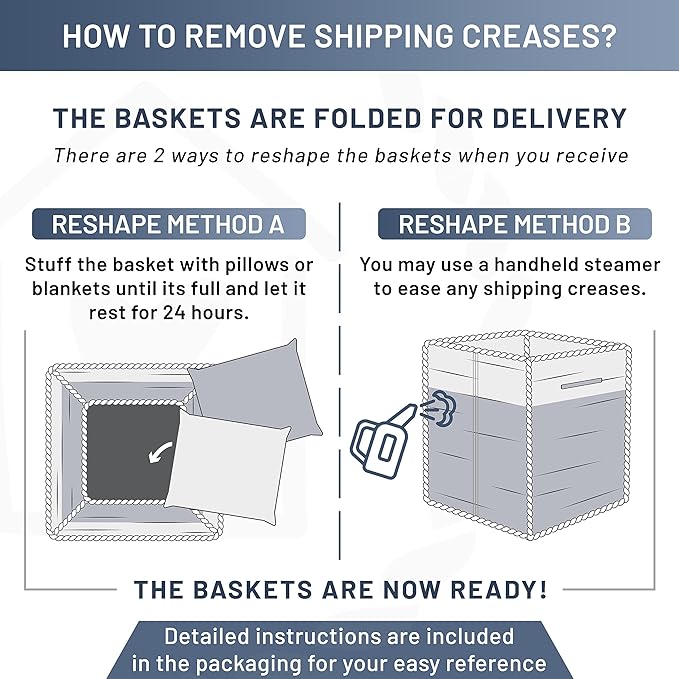 NaturalCozy Storage Cubes 11 Inch Cotton Rope Woven Baskets for Organizing, 3-Pack | Cube Storage Bin | Square Storage Baskets for Shelves Organizer, Classroom, Kids Toy Bins, Closet, Baby Nursery