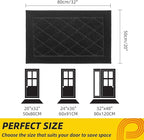 JSEI Dirt Trapper Door Mat 20"x32", Non-Slip Washable Entryway Mats, Dog Door Mat, Stain Resistant and Absorbent Floor Mats, Low Profile Welcome Mat for Front Back Door, Black