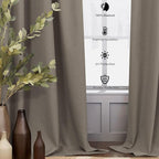 Back Tab Blackout Long Curtains for Living Room Darkening Light Blocking Brown Linen Drape 108 Inch Length 2 Panels Earth Tone Thermal Insulated Noise Reducing Heat Large Window Curtain 9ft Extra Long
