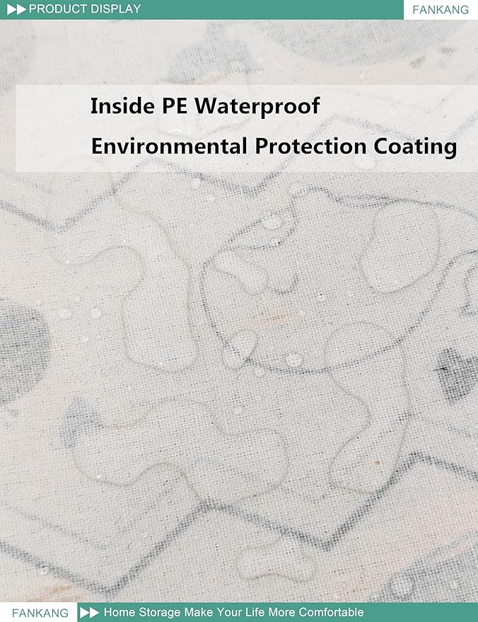 FANKANG Storage Bins, Nursery Hamper Canvas Laundry Basket Foldable with Waterproof PE Coating Large Storage Baskets for Kids Boys and Girls, Office, Bedroom, Clothes,Toys(Rec-whales ）