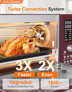 Nuwave Bravo Pro Smart Air Fryer Toaster Oven Combo, 12-in-1 Functions with Quicker & Even Crisp Technology, 1800W, 50-450°F, PFAS-Free, 21QT, Cinnamon