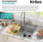 KRAUS WasteGuard 1/2 HP Continuous Feed Ultra-Quiet Motor Garbage Disposal with Quick Connect Mount, Power Cord and Flange Included, KWD110-50MBL