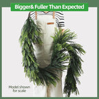 6FT Artificial Norfolk Pine Garland 2 Pack – Dense Green Christmas Garland, Real Touch Holiday Greenery for Front Door, Fireplace Mantel, Staircase, Indoor Outdoor Home Decoration