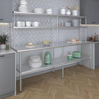 AmGood Double OverShelf Stainless Steel NSF - Many (96" Long x 12" Deep)