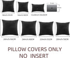 Fancy Homi 2 Packs Black Lumbar Decorative Throw Pillow Covers 12x20 Inch for Living Room Couch Bed Sofa, Rustic Farmhouse Boho Home Decor, Soft Striped Corduroy Rectangle Accent Cushion Case 30x50 cm