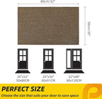 JSEI Dirt Trapper Door Mat 20"x32" Non-Slip Washable Entrance Mat, Dog Doormats, Absorbent & Fade-Resistant Floor Mats, Low Profile Welcome Mats for Entryway, Front Door, and Inside Entrance, Brown