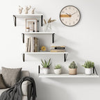 Fun Memories 20 Inch Floating Shelves for Wall, White Bathroom Shelves Set of 2, 10 Inch Deep Wall Shelf for Bedroom, Kitchen, Large Home Decor Shelves Farmhouse Storage Shelf