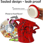 Canister with Attitude, Creative Forked Waist Jars with Lids, Retro Spotted Cup Food Cans Kitchen Storage Jars Airtight Canister for Tea Pot Desktop Cup Ornament(Red)