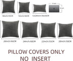 Fancy Homi 2 Packs Dark Gray Euro Decorative Throw Pillow Covers 28x28 Inch for Couch Bed Sofa, Rustic Farmhouse Boho Home Decor, Soft Corss Corduroy Patchwork Textured Square Cushion Case 71x71 cm