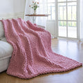 Chunky Knit Blanket - Luxury Soft Cozy 60 * 80 Throw Blanket,100% Woven Blanket Rope Knot Throw Blanket for Couch, Sofa, Home Decor, Gift - Machine Washable(Pink)