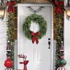 2 Pcs Christmas Norfolk Pine Garlands, 6 Ft Double Color Real Touch Artificial Cedar Garland, Faux Pine Cypress Greenery Garland Ornaments for Mantle Fireplace Table Indoor Outdoor Xmas Decoration