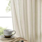 Joydeco Linen Curtains 90 Inch Length 2 Panel Sets,Light Filtering Curtains for Bedroom 100 Inch Wide Living Room Drapes with Back Tabs & Rod Pockets (W100 x L90 Inch, Beige)