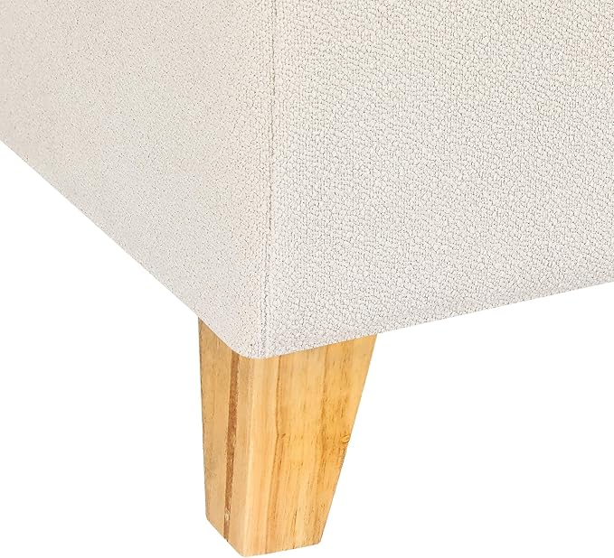 Joveco Storage Ottoman Bench, 51" Rectangle Long Bench, for Bedroom, End Foot of Bed, Living Room, Entryway, Beige