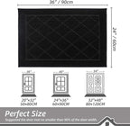 BEQHAUSE Dirt Trapper Door Mat 24" x 36", Doormat Non-Slip Entryway Rugs Washable, Dog Door Mat Stain Resistant and Absorbent Welcome Floor Mat for Front Back Door, Muddy Wet Shoes & Paws, Black